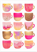 Art Prints of Pretty Pink Coffee Cups