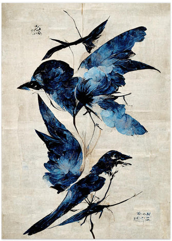 Canvas Art Print Blue Birds