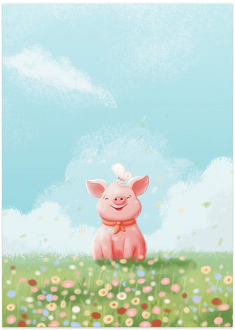 Canvas Art Print Cute Pig