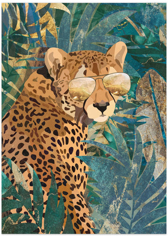 Canvas Art Print Rockstar cheetah in the jungle