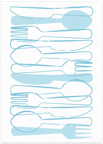 Art Prints of Blue Cutlery