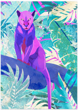 Canvas Art Print Pink Panther in the neon jungle