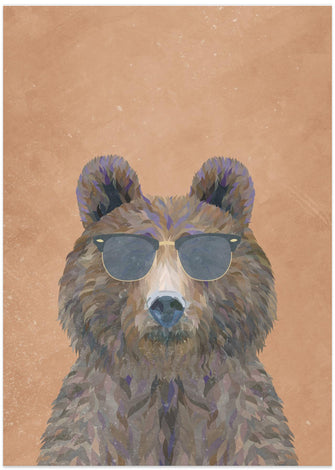 Canvas Art Print Cool Bear Portrait