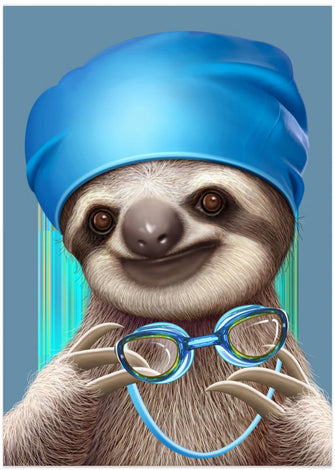 Canvas Art Print SLOTH WITH GOGGLES