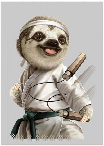 Canvas Art Print karate sloth