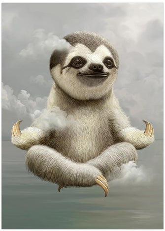 Canvas Art Print sloth meditating