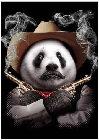 Canvas Art Print panda crossgun