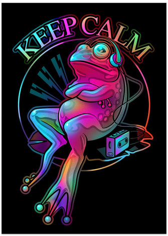 Canvas Art Print frog loves music