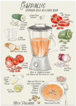 Art Prints of Gazpacho illustrated recipe in English