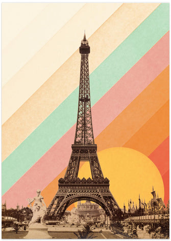 Art Prints of Eiffel Tower Rainbow