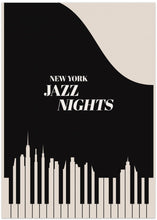 Art Prints of Jazz Nights Nyc   Black