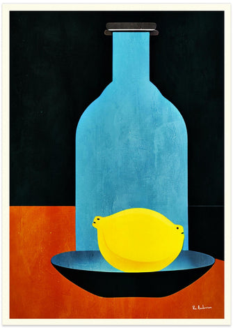 Art Prints of Bottle With (lonesome) Lemon : Skinny Bitch