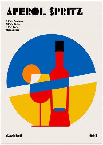 Art Prints of Aperol Spritz Cocktail Bauhaus Art Print