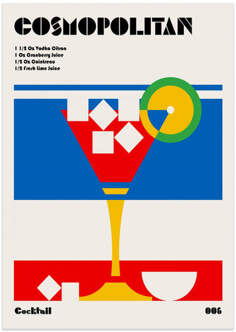 Art Prints of Cosmopolitan Bauhaus Cocktail