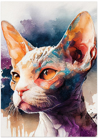 Art Prints of Cat watercolor painting animal