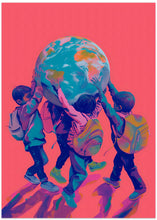 Art Prints of Children Carrying the World