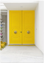 Art Prints of Canary Yellow Doors on a Mid-Century Modern