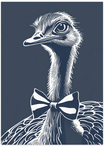 Art Prints of Ostrich with bow tie