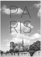 Art Prints of PARIS Cathedral Notre-Dame | Text &amp; Skyline