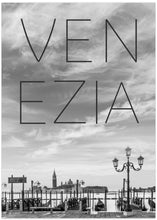 Art Prints of VENICE Gondolas in the early morning | Text &amp; Skyline