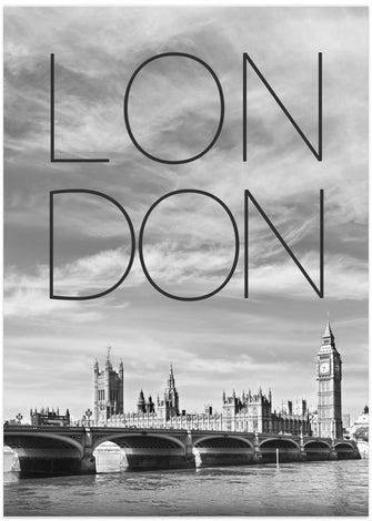 Art Prints of LONDON Westminster Bridge | Text &amp; Skyline