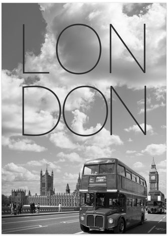 Art Prints of Busses in London | Text &amp; Skyline