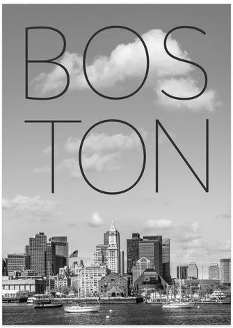 Art Prints of BOSTON Skyline North End &amp; Financial District | Text &amp; Skyline