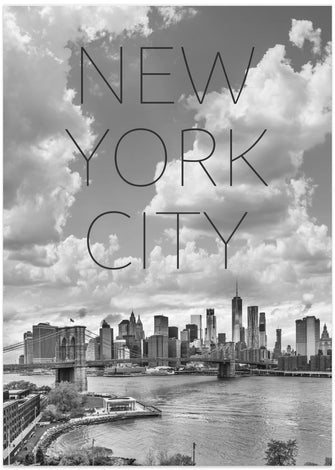 Art Prints of NYC Lower Manhattan &amp; Brooklyn Bridge | Text &amp; Skyline