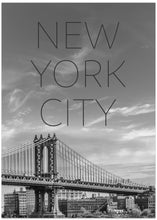 Art Prints of NYC Manhattan Bridge | Text &amp; Skyline