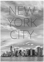 Art Prints of NYC Lower Manhattan &amp; Hudson River | Text &amp; Skyline