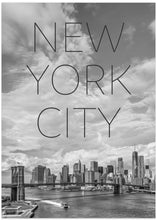 Art Prints of NYC Brooklyn Bridge &amp; Lower Manhattan | Text &amp; Skyline