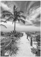 Art Prints of Path to the beach - monochrome