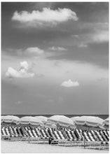 Art Prints of MIAMI BEACH Monochrome beach scene