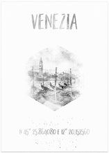 Art Prints of Coordinates VENICE Grand Canal | monochrome watercolor