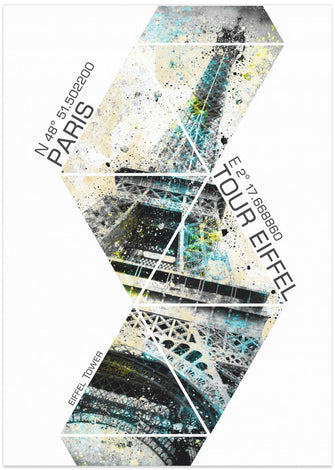 Art Prints of Modern Art Eiffel Tower Coordinates