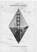 Art Prints of Coordinates SAN FRANCISCO Golden Gate Bridge