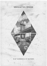 Art Prints of Coordinates NEW YORK CITY Manhattan Bridge