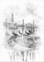 Art Prints of Monochrome Art VENICE Canal Grande | watercolor