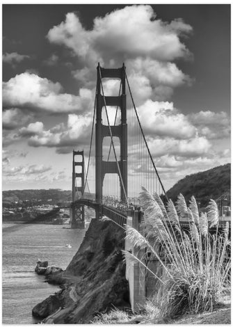 Art Prints of SAN FRANCISCO Golden Gate Bridge - monochrome