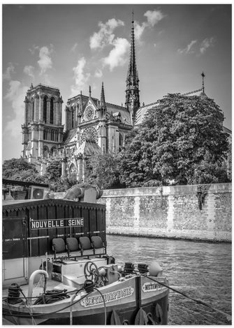 Art Prints of Cathedral Notre-Dame &amp; Seine Riverside