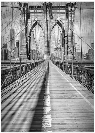 Art Prints of NEW YORK CITY Brooklyn Bridge - upright slim panorama