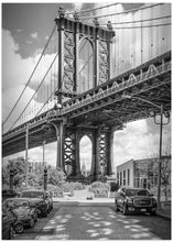 Art Prints of NEW YORK CITY Manhattan Bridge - upright slim panorama