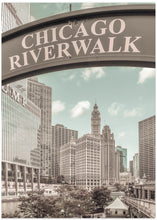 Art Prints of CHICAGO Riverwalk | urban vintage style