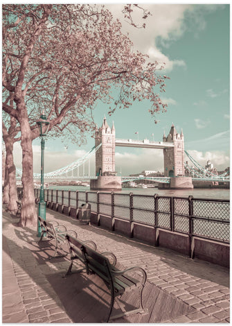 Art Prints of LONDON Thames Riverside &amp; Tower Bridge | urban vintage style