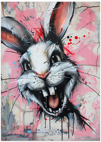 Art Prints of Creepy laughing bunny