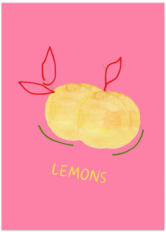 Art Prints of Lemons in Pink