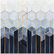 Art Prints of Soft Blue Hexagons