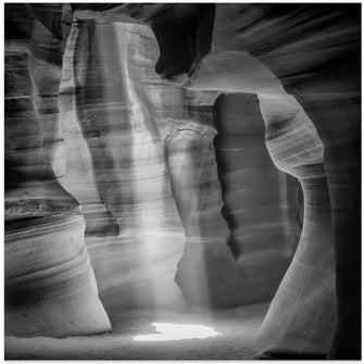 Art Prints of MONOCHROME ANTELOPE CANYON Gorgeous Lightbeam