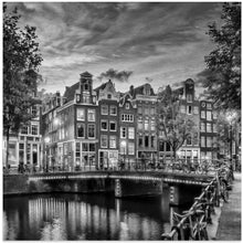 Art Prints of AMSTERDAM Idyllic impression from Singel - Monochrome